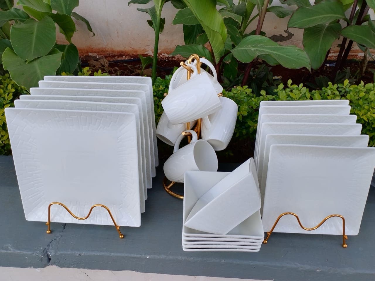 24 PCs square dinner set